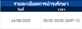 ประกาศแจ้งเตือนการอัปเกรดเซิร์ฟเวอร์